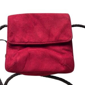Dana Buckman’s suede Crossbody red purse